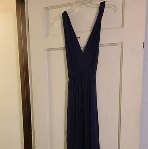 V-neck/back hi low dress